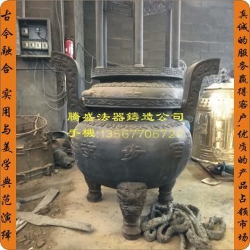 騰盛工藝廠家直銷平口鑄銅、銅雕、寺廟雙龍、仿古、古宮銅香爐制作